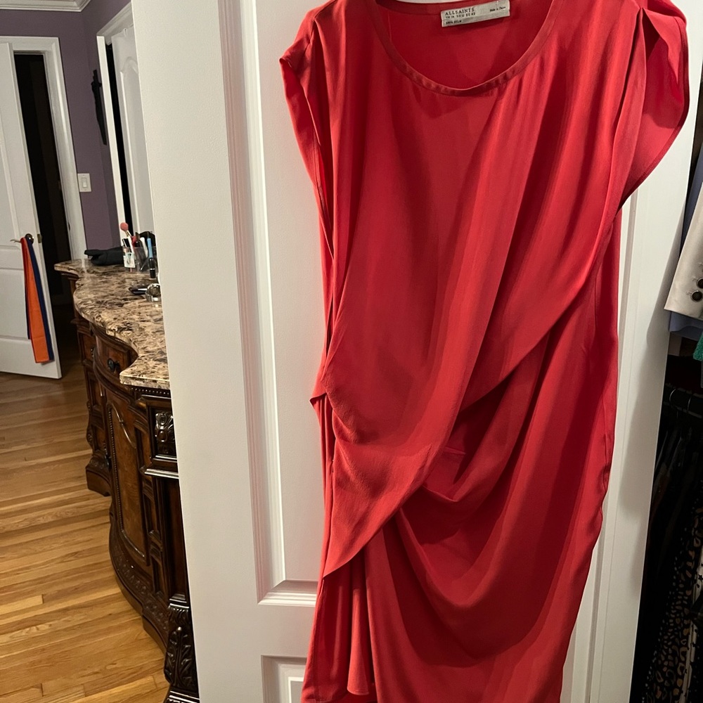 All Saints Red dilk dress US size 10